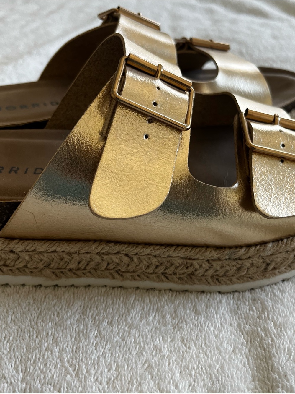 Gold Double-Buckle TORRID Slide Sandals - Women